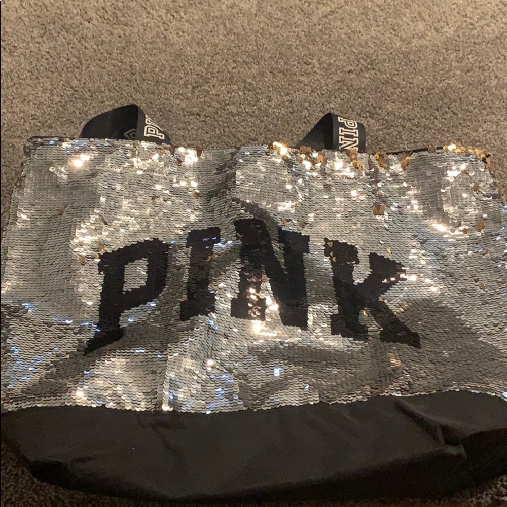 pink sequin tote